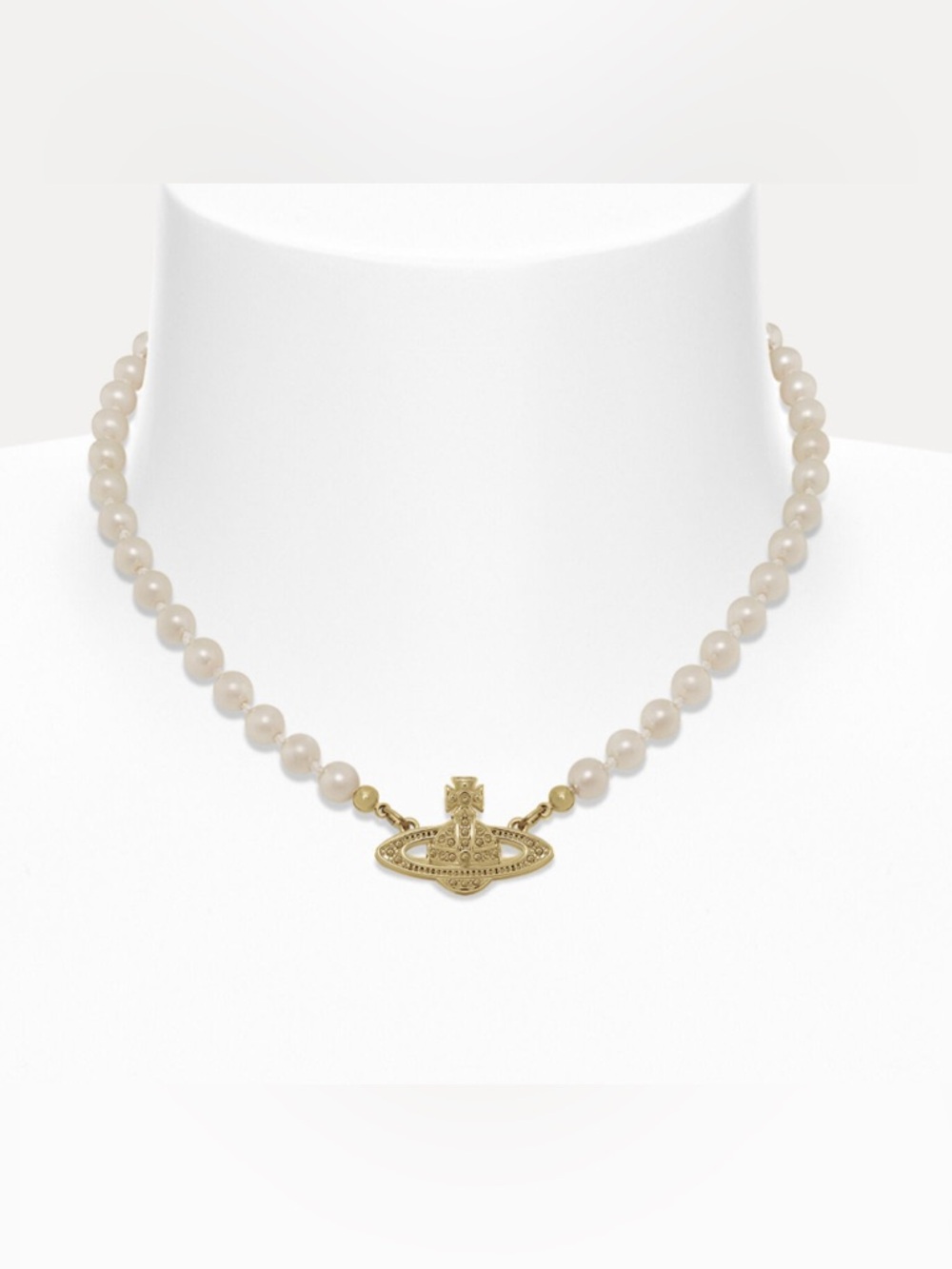 Vivienne Westwood Gold Mini Bas Relief Pearl Choker